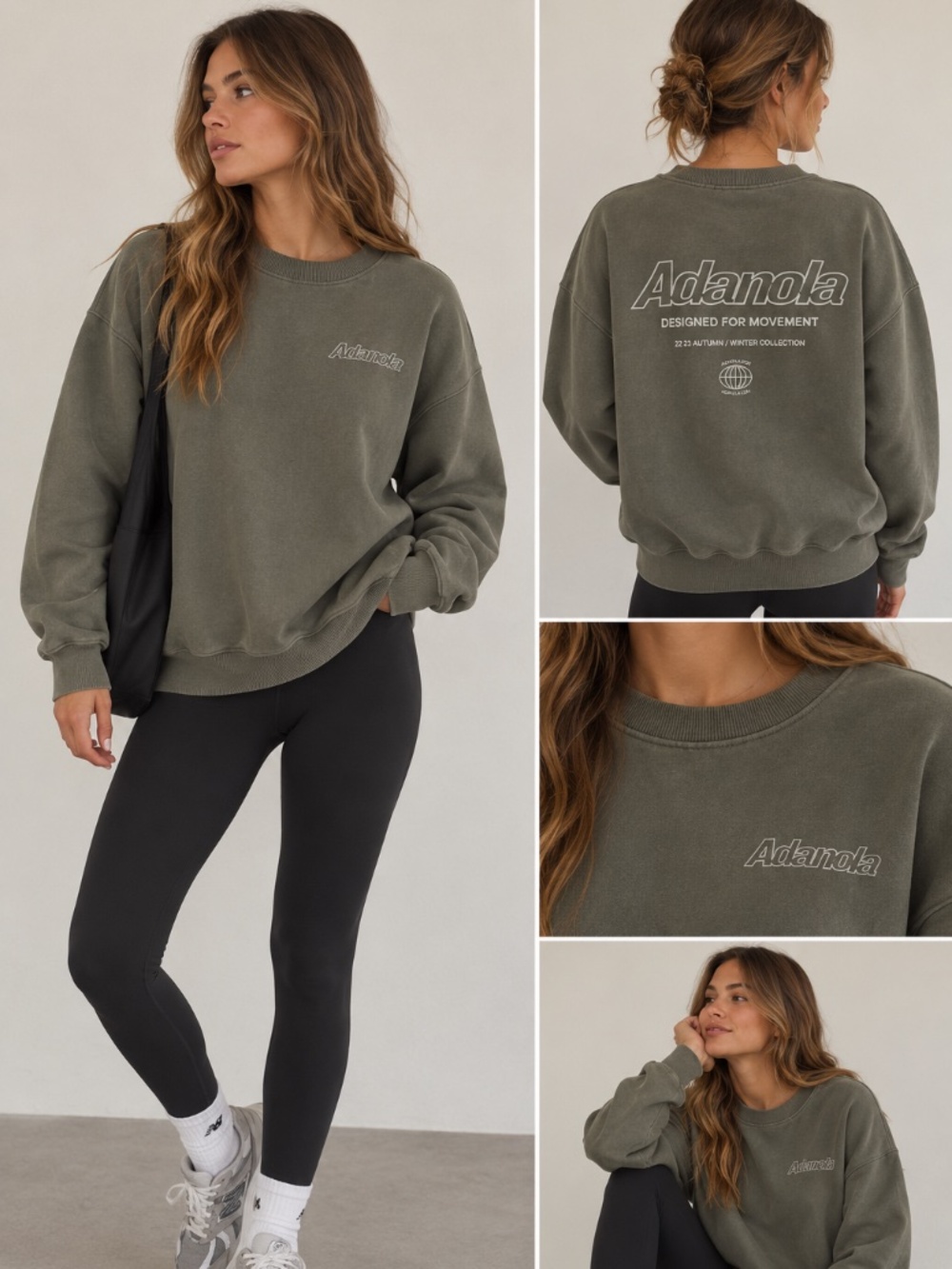 Adanola Designed For Movement Olive Green Sweatshirt S